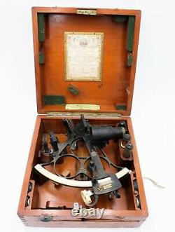 Antique Husun Sextant Made By H. Hughes & Sons LTD. London No. 22251 Wooden Box