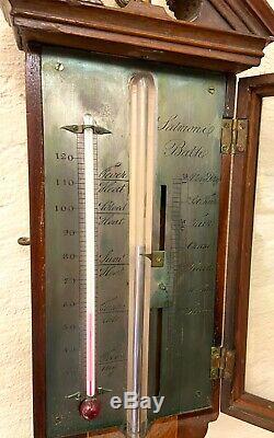 Antique Inlaid Mahogany Stick Barometer by SALMONI BATH