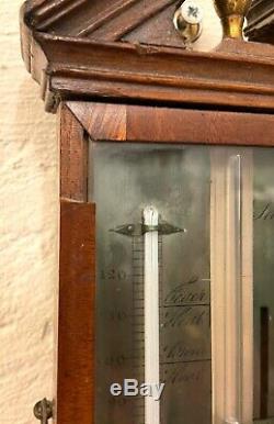 Antique Inlaid Mahogany Stick Barometer by SALMONI BATH