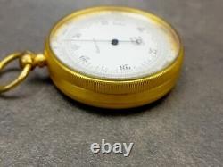 Antique J. Brown Glasgow Compensated Pocket Barometer with Leather Bound Case