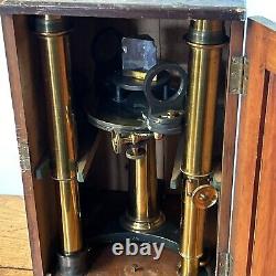 Antique John Browning Spectrometer Spectrograph Brass And Lacquer In Fitted Case