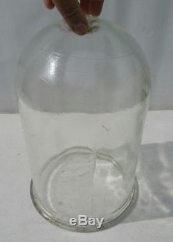 Antique Large Dome Bell Jar Thick Glass Display withStopper Lab/Scientific/Class