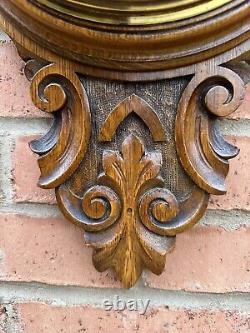 Antique Large Edwardian Quality Carved Oak Aneroid Barometer Superb