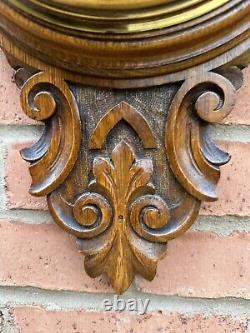 Antique Large Edwardian Quality Carved Oak Aneroid Barometer Superb