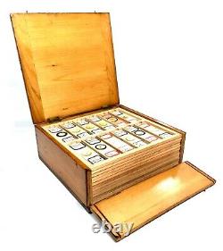 Antique Large Quantity of Microscope Slides Wooden Collectors Box T Gerrard & Co