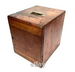 Antique Large Wooden Microscope Slide Collectors Cabinet / Box With 470 Slides