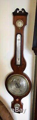 Antique Mahogany Banjo Wheel barometer clean & working order