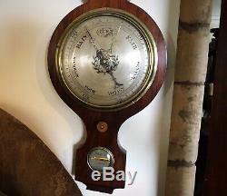 Antique Mahogany Banjo Wheel barometer clean & working order