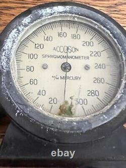 Antique Medical British Accoson Sphygmomanometer Blood Pressure Device