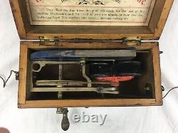 Antique Medical Doctors Quack Tool'Magneto Electric Machine' In Wooden Box