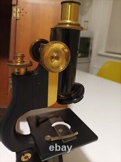 Antique Microscope. Bausch & Lomb Optical Co Rochester USA Microscope +lens Vgc