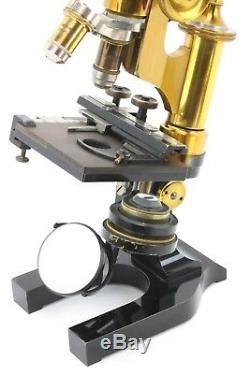 Antique Microscope Leitz Wetzlar No. 53442 + objectives, circa 1899 1900
