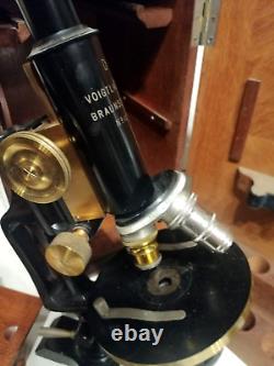 Antique Microscope Voigtlaender Braunschweig And Case