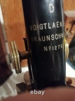 Antique Microscope Voigtlaender Braunschweig And Case