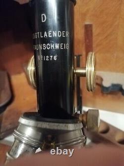 Antique Microscope Voigtlaender Braunschweig And Case