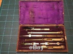 Antique Midle 19th Century. Drafting Instruments. Italy. Bordogna Style