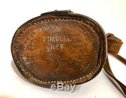 Antique Military Army Prismatic Monocular MKI Timbers 1925 Leather Case WW1 WW2