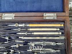 Antique Nickel Silver Drawing Instruments/Drawing Set J. Halden