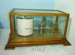 Antique Oak Cased Barograph By Short And Mason In Good Working Order