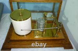 Antique Oak Cased Barograph By Short And Mason In Good Working Order