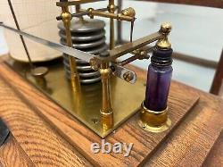 Antique Oak Cased Barograph With Silver Plaque Presented 1922 Gladstone Dock