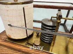 Antique Oak Cased Barograph With Silver Plaque Presented 1922 Gladstone Dock