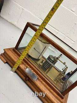 Antique Oak Cased Barograph With Silver Plaque Presented 1922 Gladstone Dock