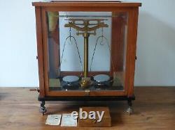 Antique Oertling Laborartory Scientific Medicine Chemist Pharmacy Balance Scales