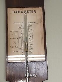 Antique Old Stick Barometer Danish Scandinavian