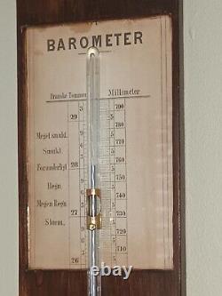 Antique Old Stick Barometer Danish Scandinavian
