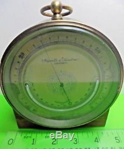 Antique Old Vintage Negretti & Zambra 382 4 3/4 Aneroid Barometer Thermometer