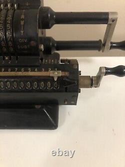 Antique Original Odhner Adding Machine Mechanical Calculator Antique