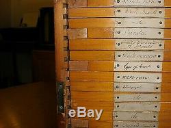 Antique Pine Microscope Slide Cabinet for 1008 Slides