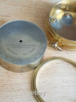 Antique Pocket Barometer By Chevalier Palais Royal Silver engraved dial superb