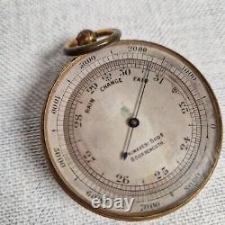 Antique Pocket Barometer with Rotating Rim Primavesi Bros Bournemouth