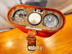Antique Pyrometer Leather Case Vintage Rare Steampunk Pyro Thermometer Tester