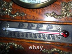 Antique Quality Desk Clock Barometer Set Weather Station