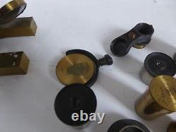 Antique R&J Beck BECK Ltd Brass Microscope and Lenses / Objectives etc