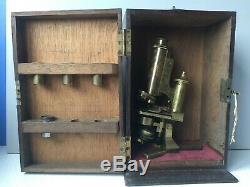 Antique R&J Beck Ltd Brass Microscope on Tripod Feet
