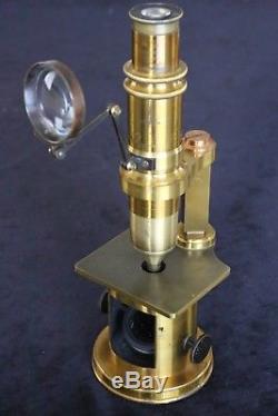 Antique Rare C1850'nachet Et Fils' Paris Brass Drum Microscope. Reduced