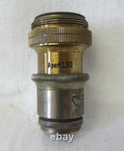 Antique Reichert Wien Brass Microscope Objective 18b Homog. Imm 1/12 #26573