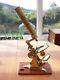 Antique Ross Pattern Bar Limbed Microscope. With Slides