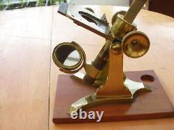 Antique Ross Pattern Bar Limbed Microscope. With Slides