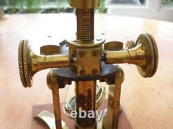 Antique Ross Pattern Bar Limbed Microscope. With Slides