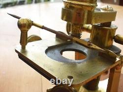 Antique Ross Pattern Bar Limbed Microscope. With Slides