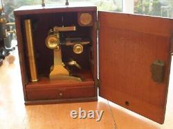 Antique Ross Pattern Bar Limbed Microscope. With Slides