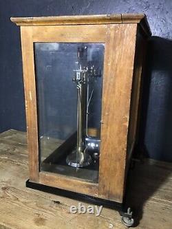 Antique Scientific Weighing Scales Original Class Case Apothecary