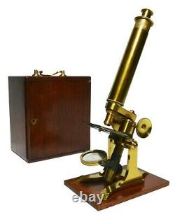 Antique'Society of the Arts' brass microscope