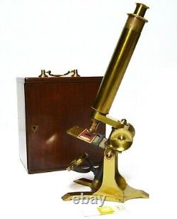 Antique'Society of the Arts' brass microscope