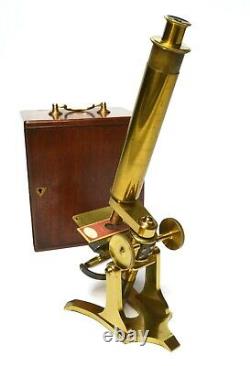 Antique'Society of the Arts' brass microscope